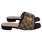 Gucci Vintage Pre-owned Canvas sandaler Brown, Dam