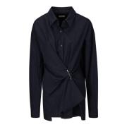 Dries Van Noten Casual Button-Up Skjorta 00670-Clicks Blue, Dam