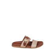 Ancient Greek Sandals Linne Cotto Platta Sandal Brown, Dam