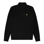 Lyle & Scott Herr Jet Black Stickat Black, Herr