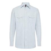 Boggi Milano Skjorta i Tencel-blandning, Regular Fit Blue, Herr