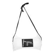 Karl Lagerfeld Strandkläder Bandeau Topp Vit Print White, Dam