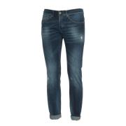 Dondup Ripped Denim Blå Skinny Fit Jeans Blue, Herr