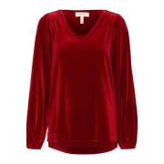 Part Two Rhythmic Red Blus med V-ringning Red, Dam