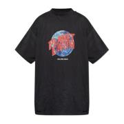 Balenciaga T-shirt med vintageeffekt Black, Herr