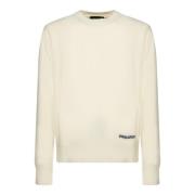 Dsquared2 Vit Stickad Tröja Aw24 White, Herr