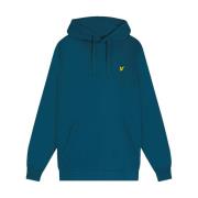 Lyle & Scott Marinblå Hoodie med Örnlogotyp Blue, Herr