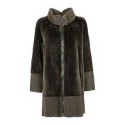 Suprema Shearling Coat Green, Dam