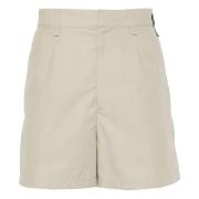 Fendi Texturerade ullshorts i Jojoba Beige, Herr