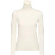 Max Mara Vit Turtlenecktröja Lättviktsull White, Dam