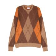 Family First Mohair Diamond Crew Neck Sweater Multicolor, Herr