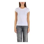 Dondup Broderad logotyp bomull jersey t-shirt White, Dam