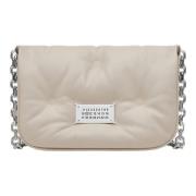 Maison Margiela Glam Slam Flap Liten Greige Läder Beige, Dam