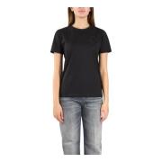 Dondup Broderad bomullsjersey t-shirt Black, Dam