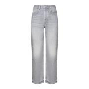 Jacquemus Grå Denim Jeans Dragkedja Knappstängning Gray, Herr