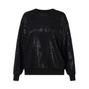 Elisabetta Franchi Blanka bokstäver bomulls sweatshirt Oversized passf...