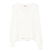 Twinset Stiliga Sweaters med V-ringning White, Dam