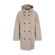 Max Mara Beige dubbelknäppt ullrock Beige, Dam