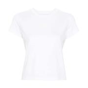 Alexander Wang Vit Logotyp Crew Neck Bomull T-shirt White, Dam