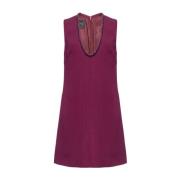 PINKO Lila Pärla Trim Shift Klänning Purple, Dam