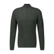 C.p. Company Räfflad Half-Zip Tröja Green, Herr