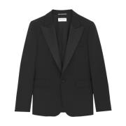 Saint Laurent Svart Ull Smokingjacka Black, Herr