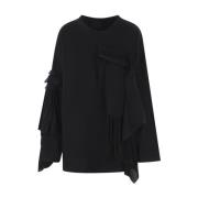 Yohji Yamamoto Svart Ull Silk Pullover Tröja Black, Dam