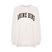 Anine Bing Beige Sweatshirt med Logo Beige, Dam