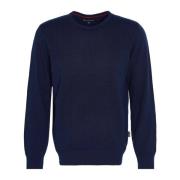 Barbour Blå Crew Neck Sweater Marlow Blue, Herr