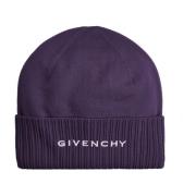 Givenchy Ullmössa med logotyp i ull Purple, Dam