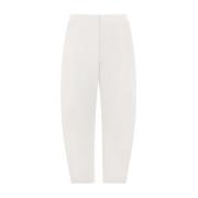 Jil Sander Vita Baggy-Fit Bomullbyxor med JS+ Brodyr White, Dam