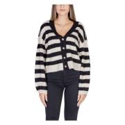 Vero Moda Randig V-ringad Cardigan Höst/Vinter Beige Multicolor, Dam