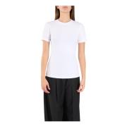 Sportmax Stretch Bomull Jersey T-shirt Polder Modell White, Dam