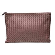 Bottega Veneta Vintage Pre-owned Laeder kuvertvskor Pink, Dam