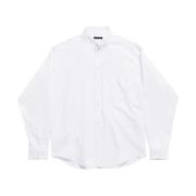 Balenciaga Vit Bomull Poplin Klassisk Skjorta White, Herr