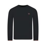 Fred Perry Crew Neck Sweatshirt Black, Herr