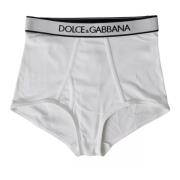 Dolce & Gabbana Vit Bomull Stretch Logo Underkläder White, Dam