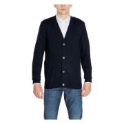 Jack & Jones Svart V-ringad Knappad Kofta Herr Black, Herr