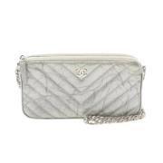 Chanel Vintage Pre-owned Laeder plnbcker Gray, Dam