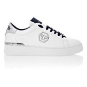 Philipp Plein Blå Läder Sneakers Blue, Herr