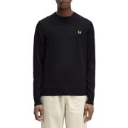 Fred Perry Klassisk Crew Neck Tröja Svart Black, Herr