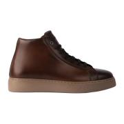 Exton Brun Läder Snörning Högtop Sneakers Brown, Herr