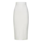 Victoria Beckham Vit hög midja figursydd kjol White, Dam