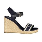 Tommy Hilfiger Blå Kil Sandal med Ankel Spänne Blue, Dam