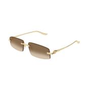 Cartier Guld Brun Solglasögon Ct0505S 003 Yellow, Unisex