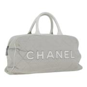 Chanel Vintage Pre-owned Canvas handvskor Gray, Dam