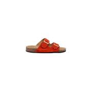 Claris Virot Python sandaler med gyllene mässingsnitar Red, Dam