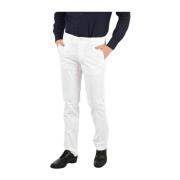 Corneliani Vit Bomull Slim Fit Chino Byxor White, Herr