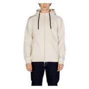 Emporio Armani EA7 Beige Dragkedja Hoodie Beige, Herr