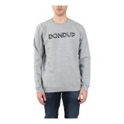 Dondup Bomullssweatshirt med flocked logo Gray, Herr